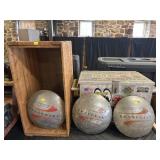 Wood & Metal Storage Boxes w/ Chevy Hubcaps