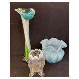 (3) Art Glass Vases