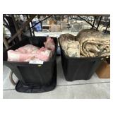 2 Storage Totes of Comforters and Quilts