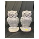 (2) Cast Metal Owl-Form Bookends