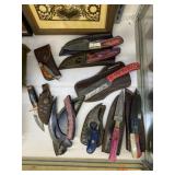 Grouping of Crafted Damascus Blade Knives