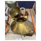 Brass Pail w/ Hanging Light and Storage Crock