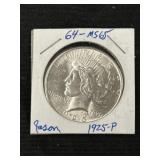 1925 Peace Silver Dollar