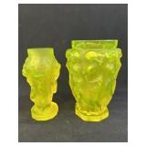 (2) Uranium Glass Vases