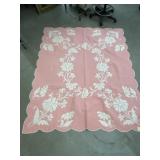 Pink & White Floral Pattern Quilt