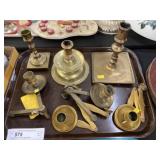 Assortment of Brass Candle Holders