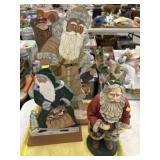 Wooden Composition Santa Figurines