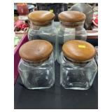 4 Graduated Glass Canisters