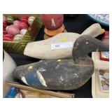 2 Carved Wood Duck Decoys