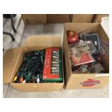 2 Boxes of Christmas Lights and Ornaments