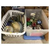 Storage Tote w/ Wash Basket & Misc