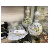 Assort. of Paint-Decorated Milk Glass