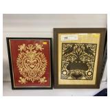 (2) Framed Scherenschnitte