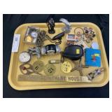 Assort. of Watch Parts, Buttons, ID Tags &