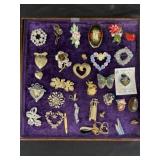 Assortment of Costume Jewelry Pins