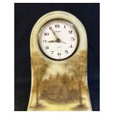 Vintage Hand-Painted Glass Shelf Clock