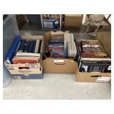3 Boxes of Assorted Books & VHS Tapes