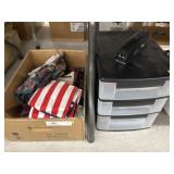 Plastic File Box w/ Table Linens