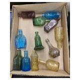 Assortment of Miniature Embossed Bottles