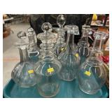 Grouping of Vintage Clear Glass Bottles
