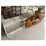 Assortment of Planters w/ Bird Cage
