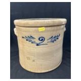 Blue Slip-Decorated Storage Crock