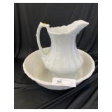 Ironstone Pitcher and Bowl