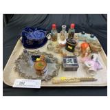 Perfume Bottles w/ Bureau Tray & Beaded Purse