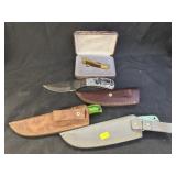 Damascus Steel Knives w/ Pocket Knife