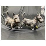 (2) Vintage Cast Metal Scottie Dogs