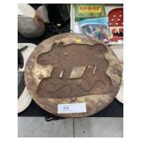 Carved Wood Cheese Press