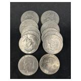 (12) Eisenhower $1 Coins