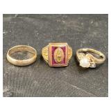 (3) 10K Gold Rings