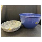 Spongeware and Stoneware Mixing Bowls