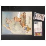 Babe Ruth Items: Leaf Set, Envelope, Wheaties Cut