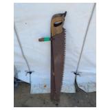 (2) Two Primitive Saws with Wooden Handles