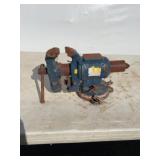Blue Painted Metal Bench Vise
