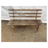 Wood and Cast Iron Outdoor Garden Bench