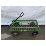 Green Metal Mesh Utility Garden Cart