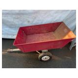 Red Metal Utility Dumo Garden Cart with Two Wheels