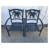 Black Metal Outdoor Armchairs