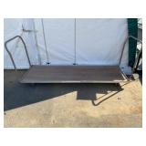 Metal Platform Utility Cart With Wood Deck