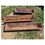Three Rectangular Metal Troughs