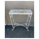 White Painted Wrought Iron Plant Stand