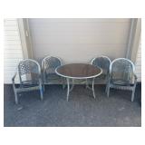 Five-Piece Aluminum Patio Table and Chairs Set