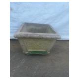 Square Concrete Planter With Textured Panel