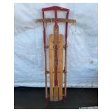 Flexible Flyer III Wooden Sled w/ Red Metal Frame