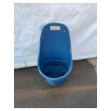 Blue Plastic Rolling Garden Cart