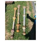 Three Decorative Metal Fence Posts