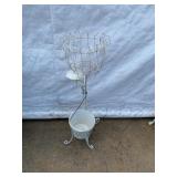 White Metal Two-Tier Plant Stand